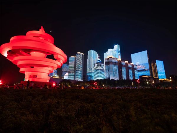 青岛夜市美食街实拍